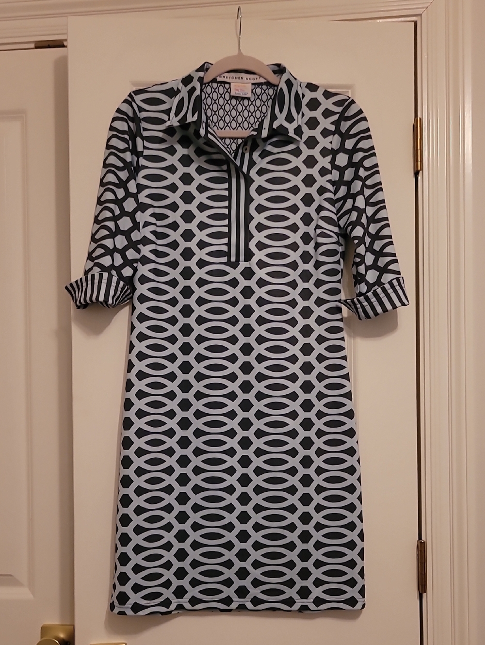 Gretchen Scott Designs Navy Print Dress XS